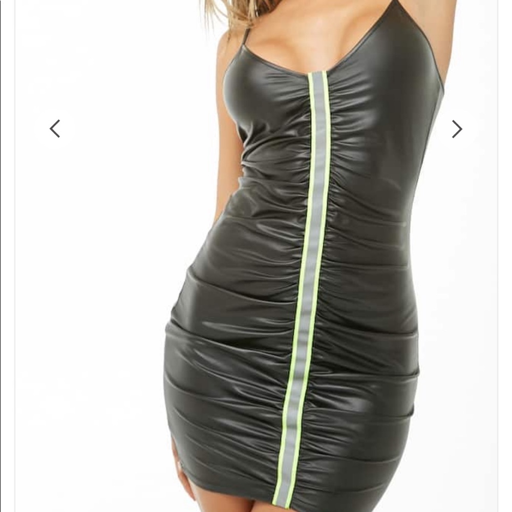 Reflective-Strip Mini Dress *OBO*